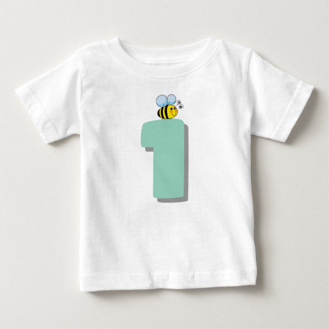 Camiseta De Bebé Dulce para ser uno Cumpleaños de abeja bumble lind (Anverso)