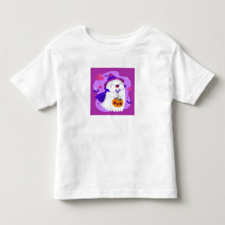 Camiseta De Bebé Dulce Pastel Feliz Halloween Fantasmita y Calabaza