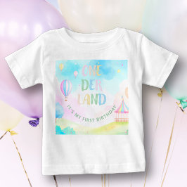 Camiseta De Bebé Dulce pastel onederland acuarela 1er Cumpleaños 