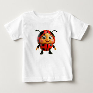 Camiseta De Bebé Dulce personaje de mariquita de dibujos animados
