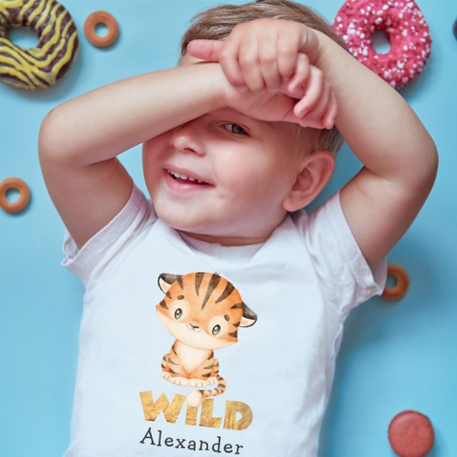 Camiseta De Bebé Dulce Safari Baby Tiger Cumpleaños (Subido por el creador)