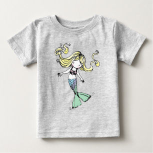 Camiseta De Bebé Dulce Sirenita Infantil Onsie Orgánico