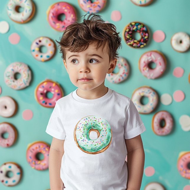 Camiseta De Bebé Dulce tiempo Pastel Verde Donut Cumpleaños (Subido por el creador)