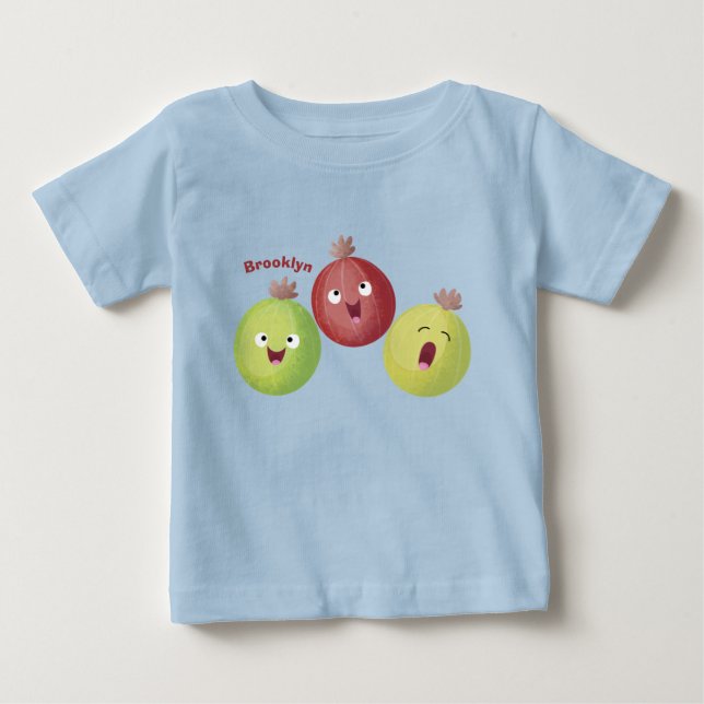 Camiseta De Bebé Dulce trío de grosellas cantando dibujos animados  (Anverso)
