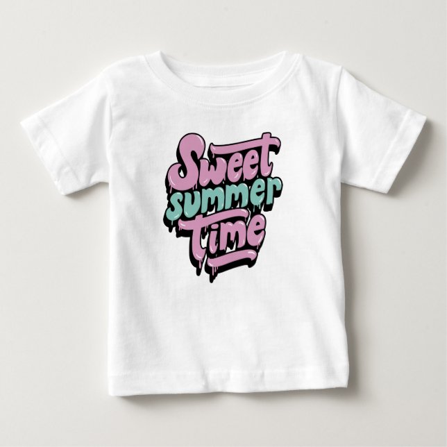 Camiseta De Bebé Dulce Verano Retro (Anverso)
