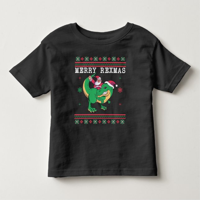 Camiseta De Bebé Dulces de los Navidades feos de los dinosaurios Sa (Anverso)