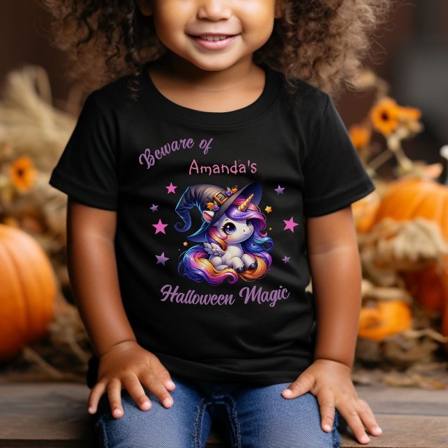 Camiseta De Bebé Dulces niñas unicornio Halloween nombre personaliz (Subido por el creador)
