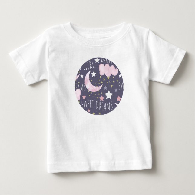 Camiseta De Bebé Dulces Sueños Luna Bebé Niña (Anverso)
