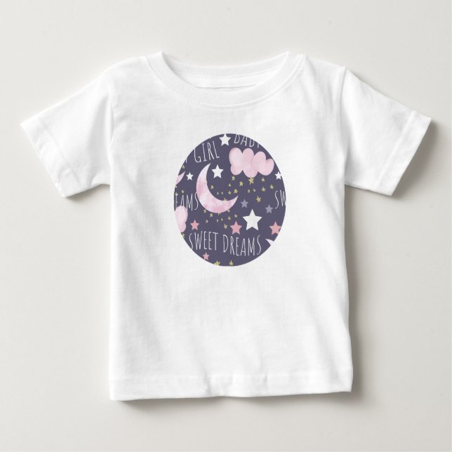 Camiseta De Bebé Dulces Sueños Luna Niña Bebé (Anverso)