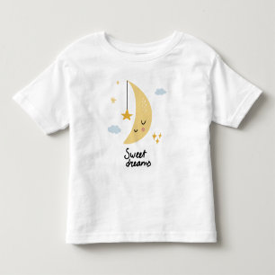 Camiseta De Bebé Dulces sueños Luna y estrellas