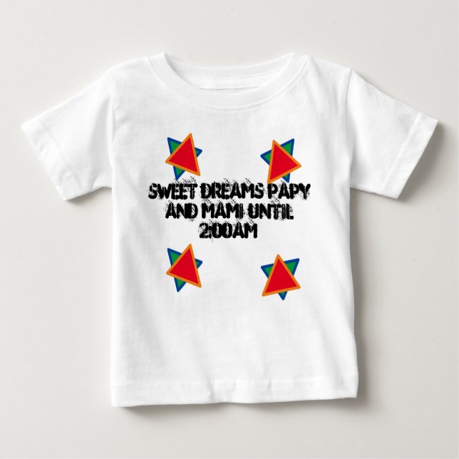 Camiseta De Bebé dulces sueños papá y mami hasta las 2:00am (Anverso)