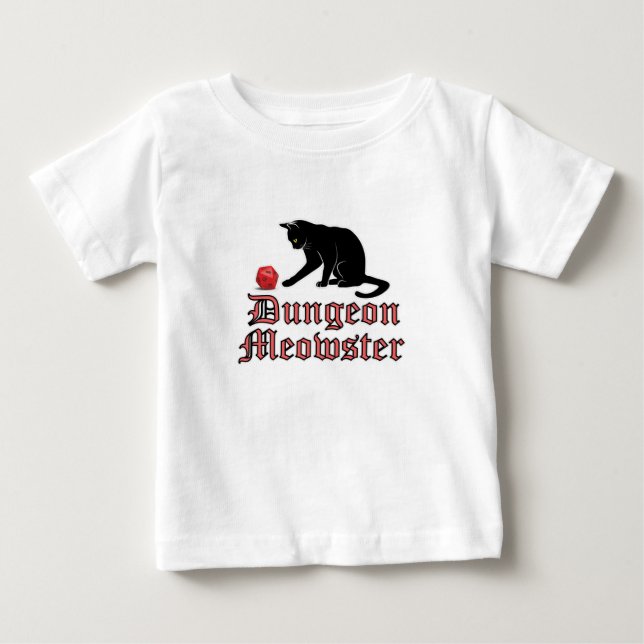 Camiseta De Bebé Dungeon Meowster Funny RPG Cat con dados (Anverso)