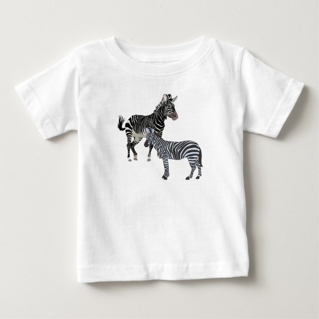 Camiseta De Bebé "Dúo cebra en franjas" (Anverso)