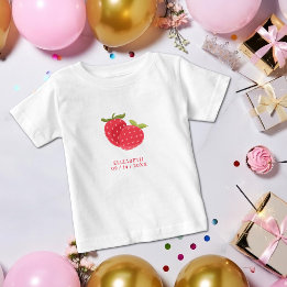 Camiseta De Bebé Dúo de Fresas Adorables | Cumpleaños Personalizado