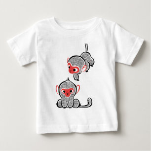 Camiseta De Bebé Dúo de monos asiáticos: sentados y trepando