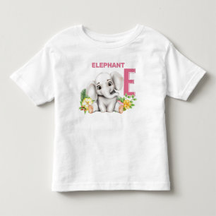 Camiseta De Bebé E es para Elefante Alfabeto Niños
