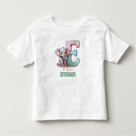 Camiseta De Bebé E is for Ethan – Personalized Toddler T-shirt 