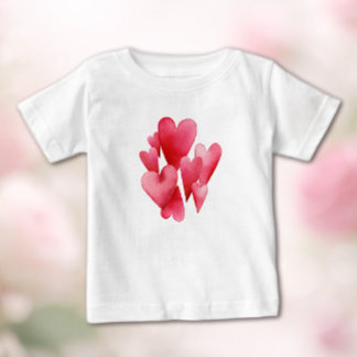 Camiseta De Bebé Eager Pink Hearts
