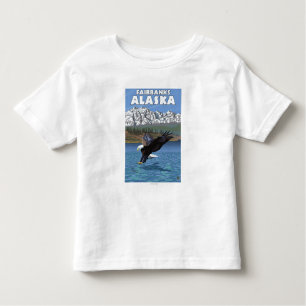Camiseta De Bebé Eagle calvo que se zambulle - Fairbanks, Alaska
