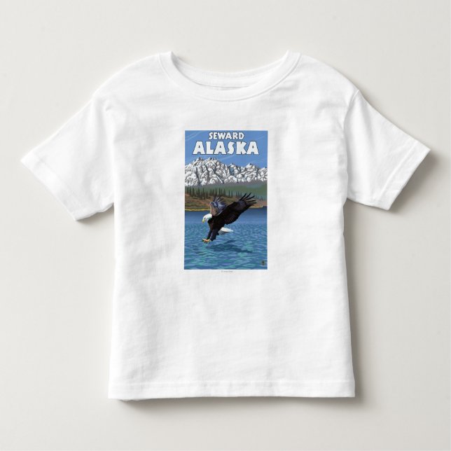 Camiseta De Bebé Eagle calvo que se zambulle - Seward, Alaska (Anverso)