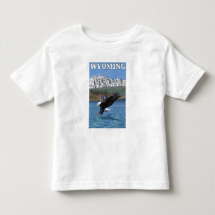 Camiseta De Bebé Eagle calvo que se zambulle - Wyoming