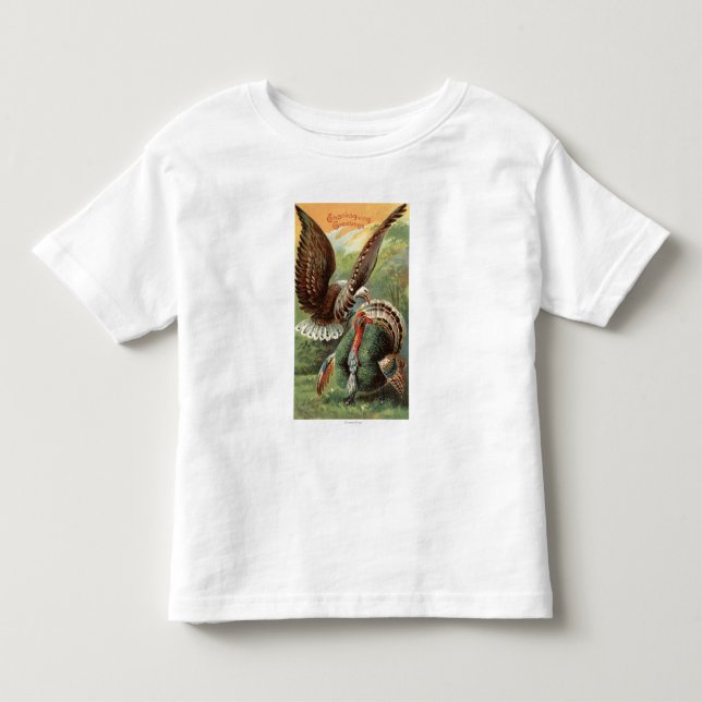 Camiseta De Bebé Eagle que ataca una Turquía (Anverso)