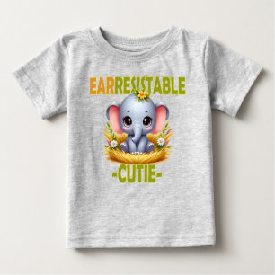 Camiseta De Bebé Earresistible juego de palabras de Cutie. Personal