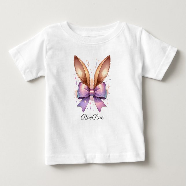 Camiseta De Bebé Easter Personalizado Bunny Ears (Anverso)