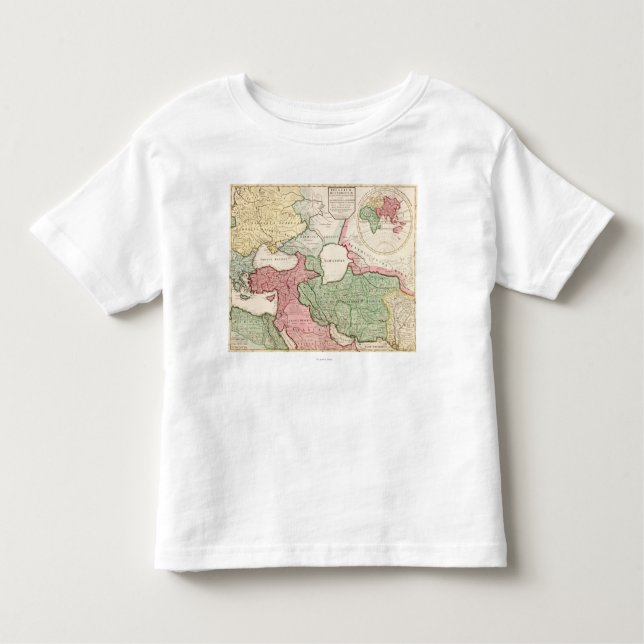 Camiseta De Bebé EastPanoramic medio MapMiddle del este (Anverso)