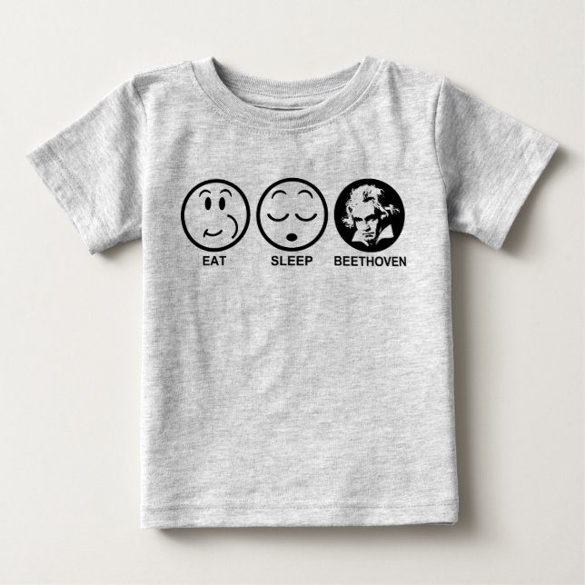 Camiseta De Bebé Eat Sleep Beethoven (Anverso)