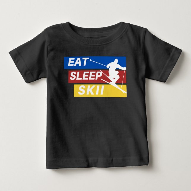 Camiseta De Bebé Eat Sleep Skii (Anverso)
