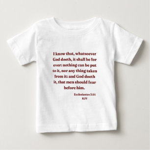 Camiseta De Bebé Ecclesiastes 3:14 KJV Biblia Verse