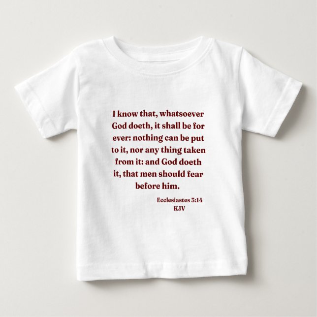 Camiseta De Bebé Ecclesiastes 3:14 KJV Biblia Verse (Anverso)