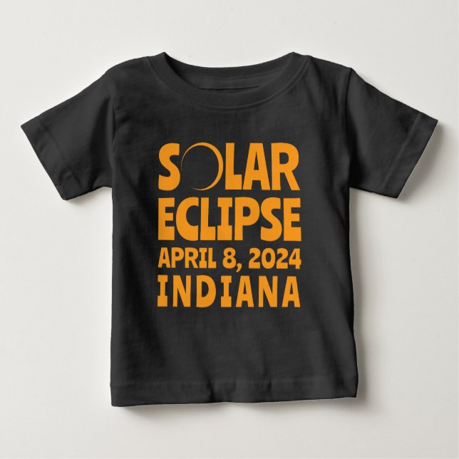 Camiseta De Bebé Eclipse solar 2024 Indiana (Anverso)