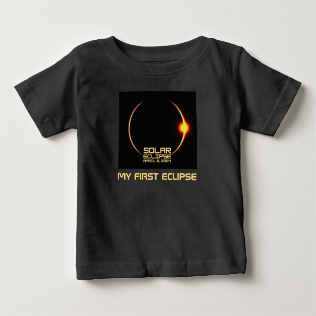 Camiseta De Bebé Eclipse solar 8 de abril de 2024 Mi primer eclipse (Anverso)