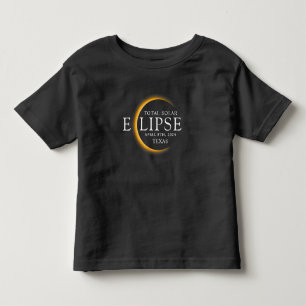 Camiseta De Bebé Eclipse solar total de 2024 Texas Black & Gold mod