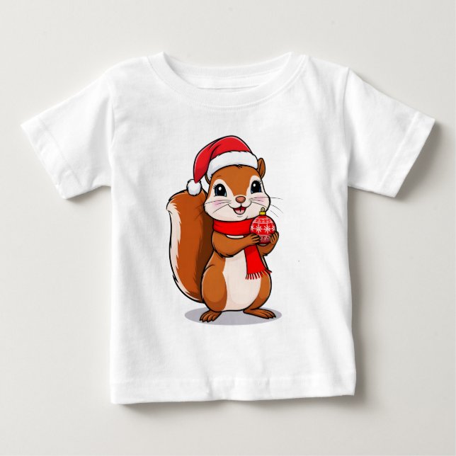 Camiseta De Bebé Écureuil de Noël Mignon (Anverso)