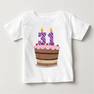 Camiseta De Bebé Edad 31 en el pastel de cumpleaños