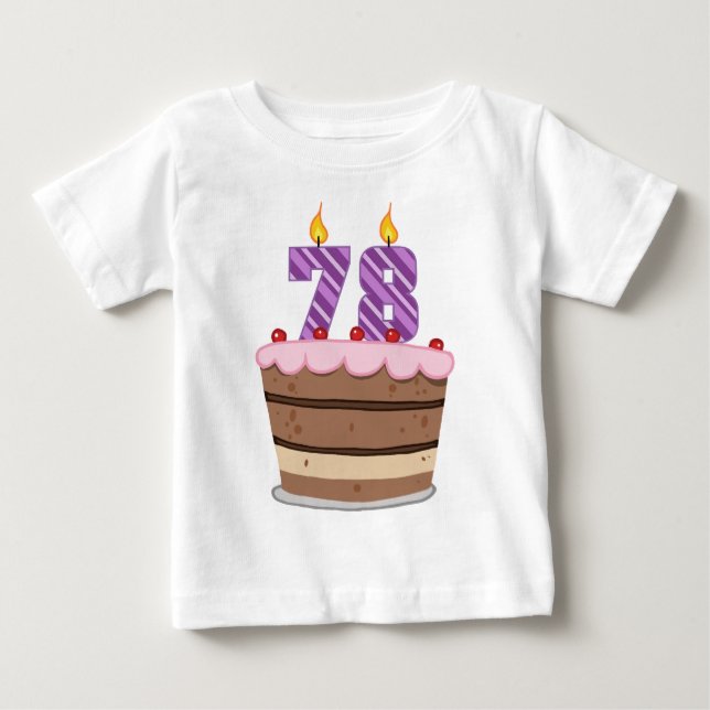 Camiseta De Bebé Edad 78 en el pastel de cumpleaños (Anverso)