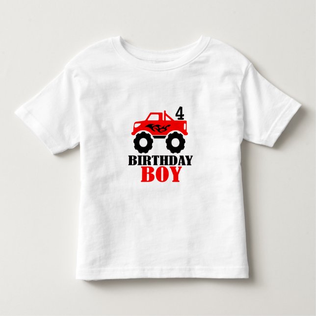 Camiseta De Bebé Edad de los chicos de Monster Truck en su cumpleañ (Anverso)