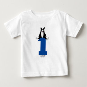 Camiseta De Bebé Edad UN primer cumpleaños Panda Kitty Cat T-Shirts