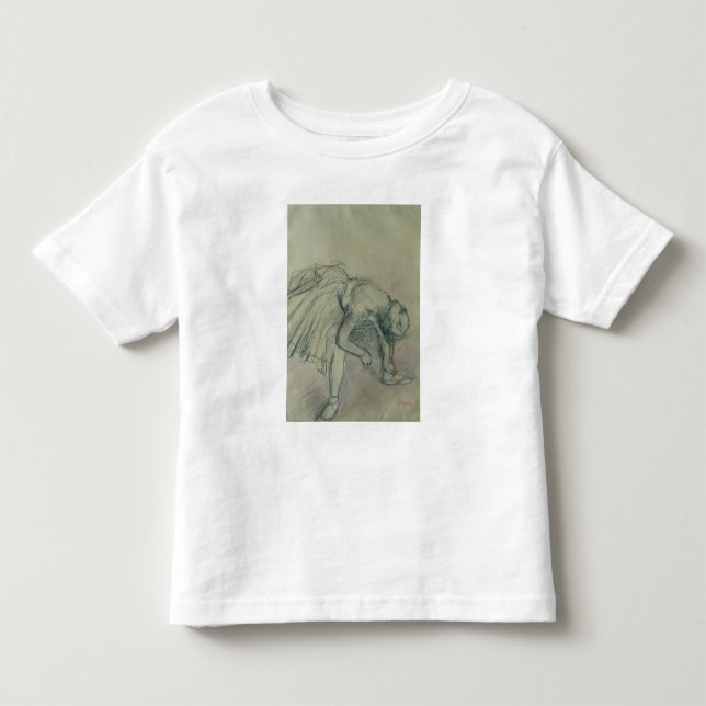 Camiseta De Bebé Edgar Degas | Bailarina Fixing her Slipper, c.1865 (Anverso)