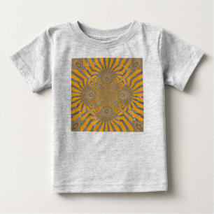 Camiseta De Bebé Edgy Zebra Elegance: Una impresión amarilla dorada