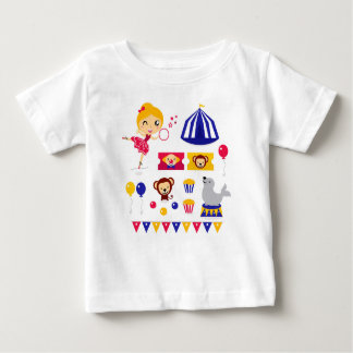 Camiseta De Bebé Edición linda dibujada mano del circo: Materia de