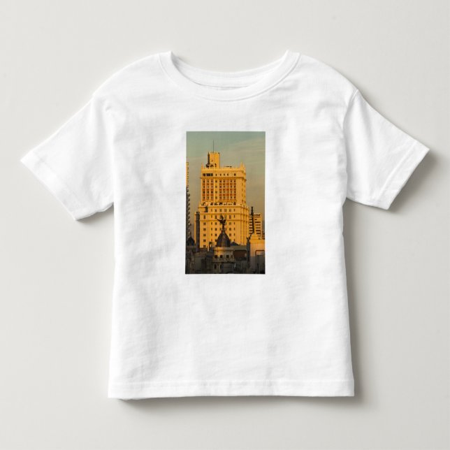 Camiseta De Bebé Edificios a lo largo de Gran Vía y Edificio España (Anverso)