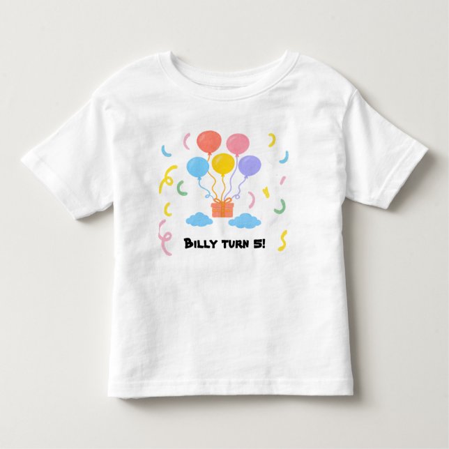 Camiseta De Bebé Editable Crayon Style – Balloon Bash Toddler (Anverso)