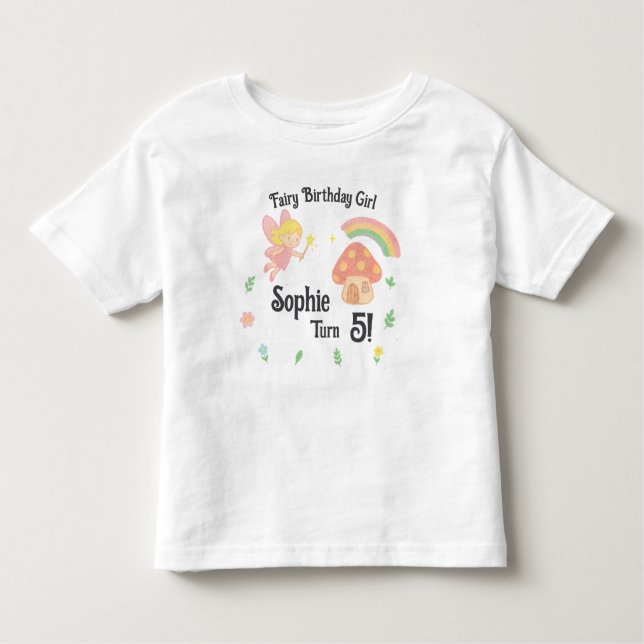 Camiseta De Bebé Editable Crayon Style – Fairy Mushroom Forest (Anverso)