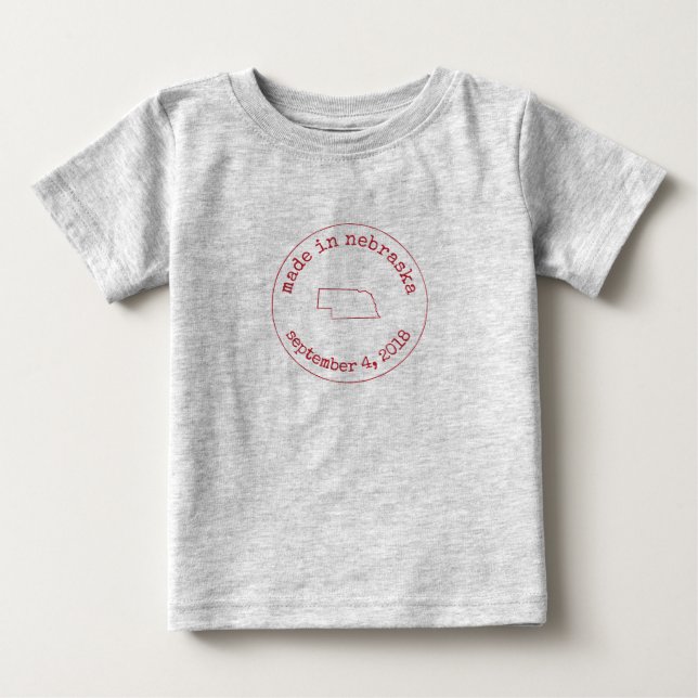 Camiseta De Bebé Editable hecho en el sello de aprobación de Nebras (Anverso)