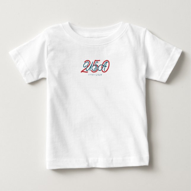 Camiseta De Bebé EE. UU. 250 ★ Est. 1776 (Anverso)