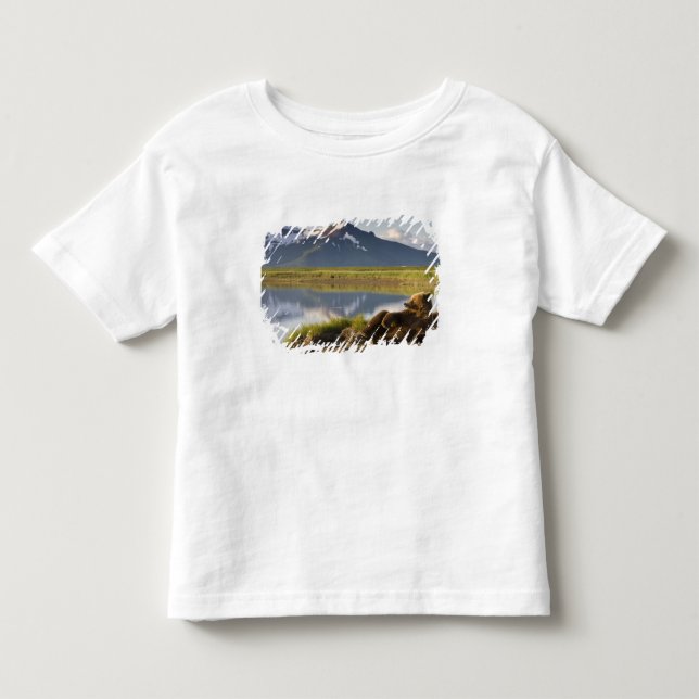 Camiseta De Bebé EE. UU., Alaska, Parque Nacional Katmai, Osos pard (Anverso)